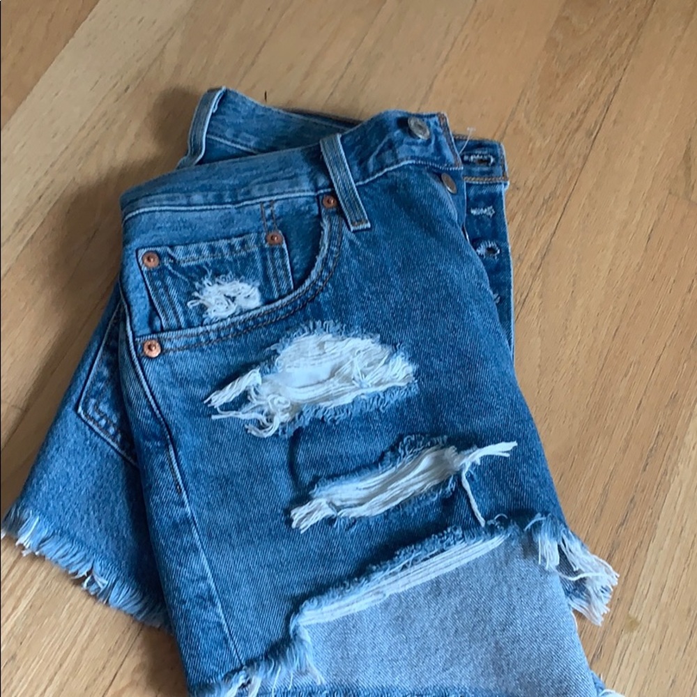 Levi’s 501 fringe shorts